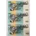 AUSTRALIA 1991 . TEN 10 DOLLARS BANKNOTE . FRASER/COLE . CONSEC TRIO . LAST PREFIX MRR AUSTRALIA 1991 . TEN 10 DOLLARS BANKNOTE . FRASER/COLE . CONSEC TRIO . LAST PREFIX MRR